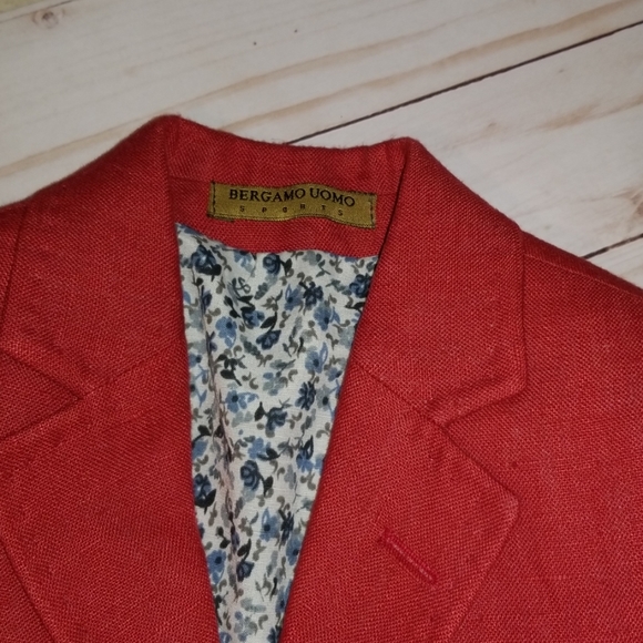 Milano Boys Bergamo Uomo sport 2 PC red linen suit - Picture 6 of 8